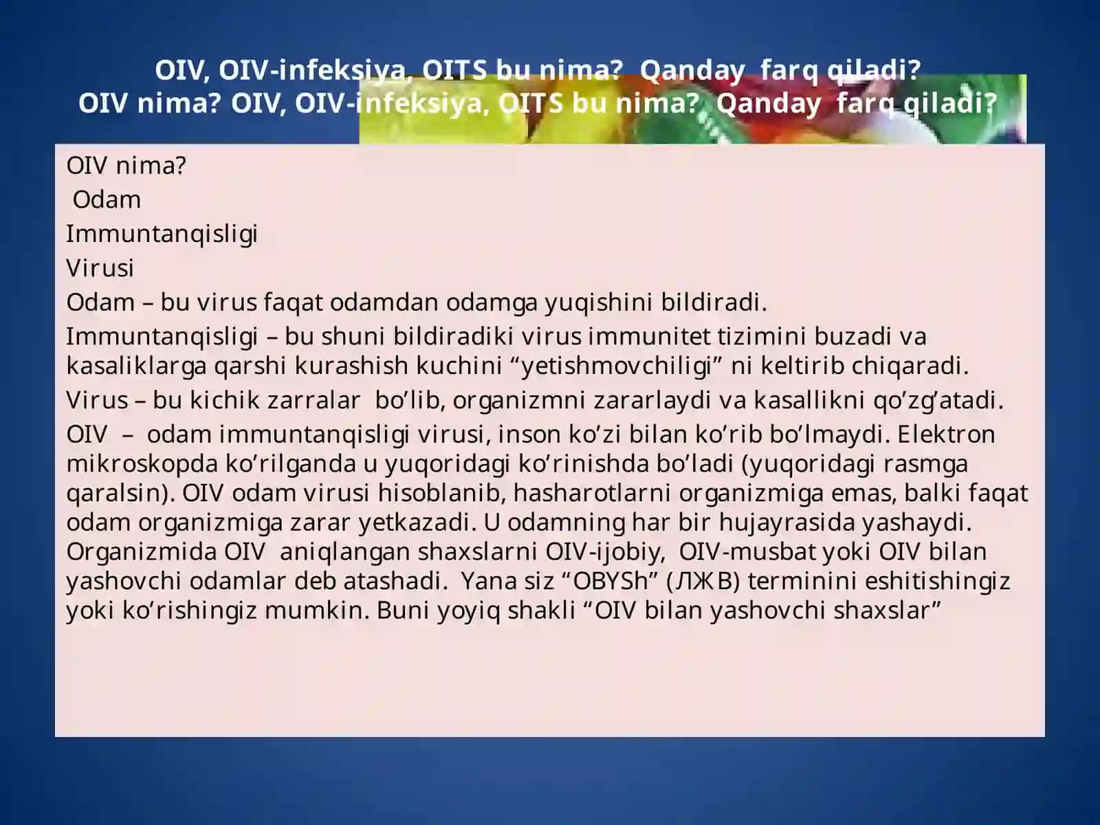 Bolalarda OITS kasalligining kechish xususiyatlari 2