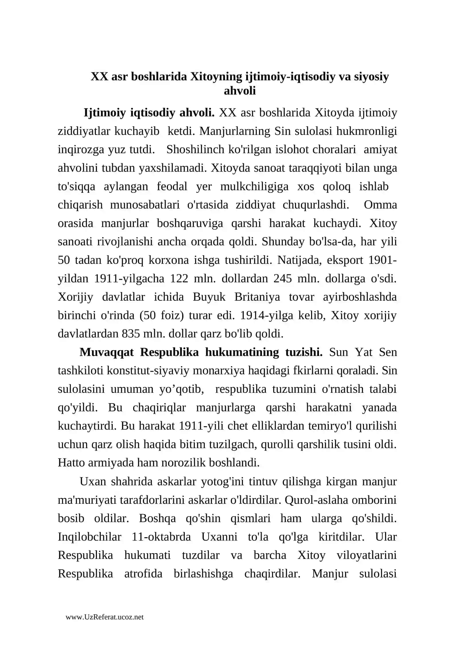 Xitoyning ijtimoiy-iqtisodiy va siyosiy ahvoli 2