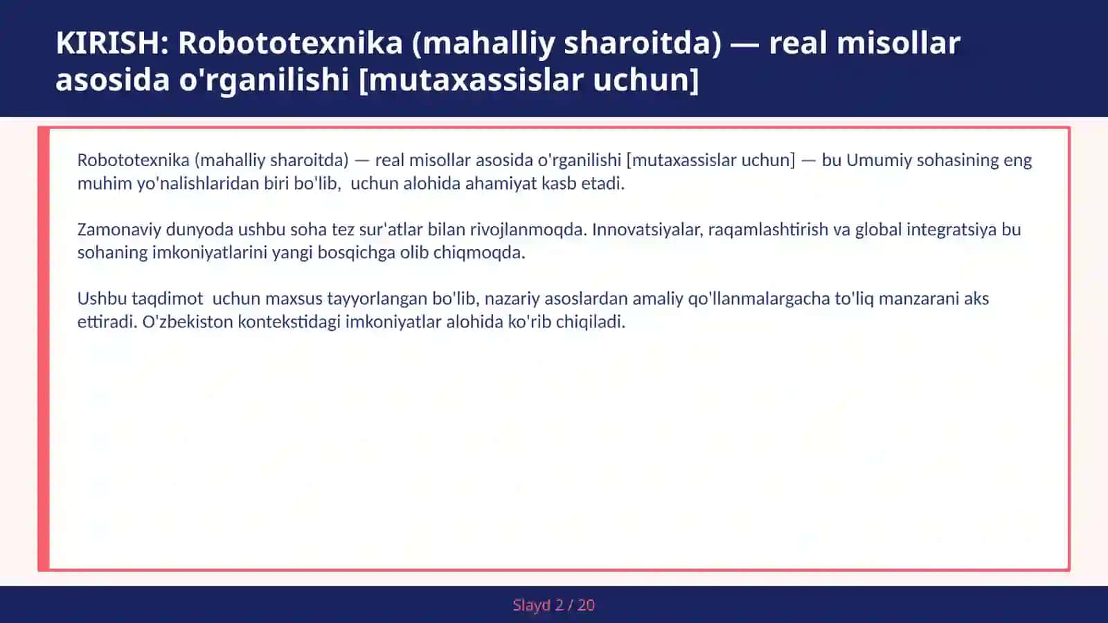 Robototexnika (mahalliy sharoitda) — real misollar asosida o'rganilishi [mutaxassislar uchun] 2