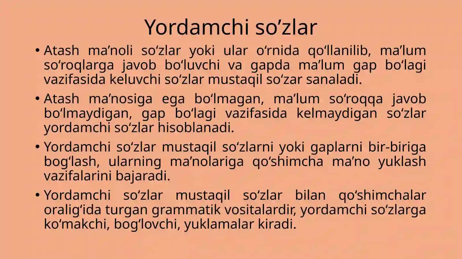 Yordamchi so'z turkumlari 2