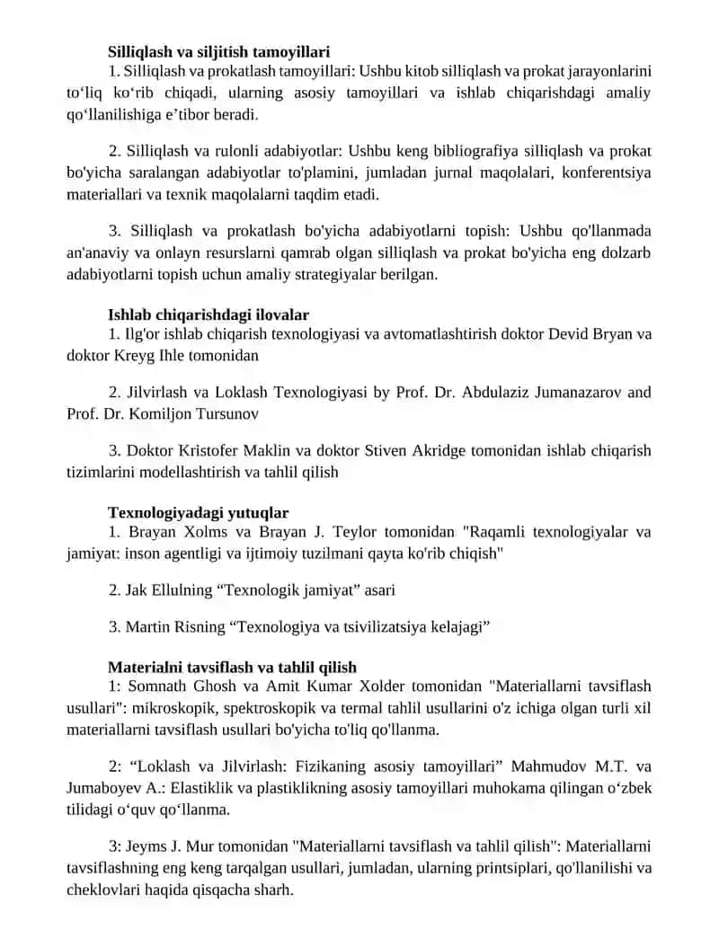 Jilvirlash Va Loklash Mavzusida Foydalanilgan Adabiyotlar 2