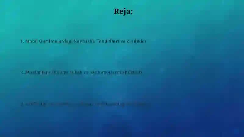 Mobil Qurilmalardagi Xavfsizlik Tahdidlari va Zaifliklar 2