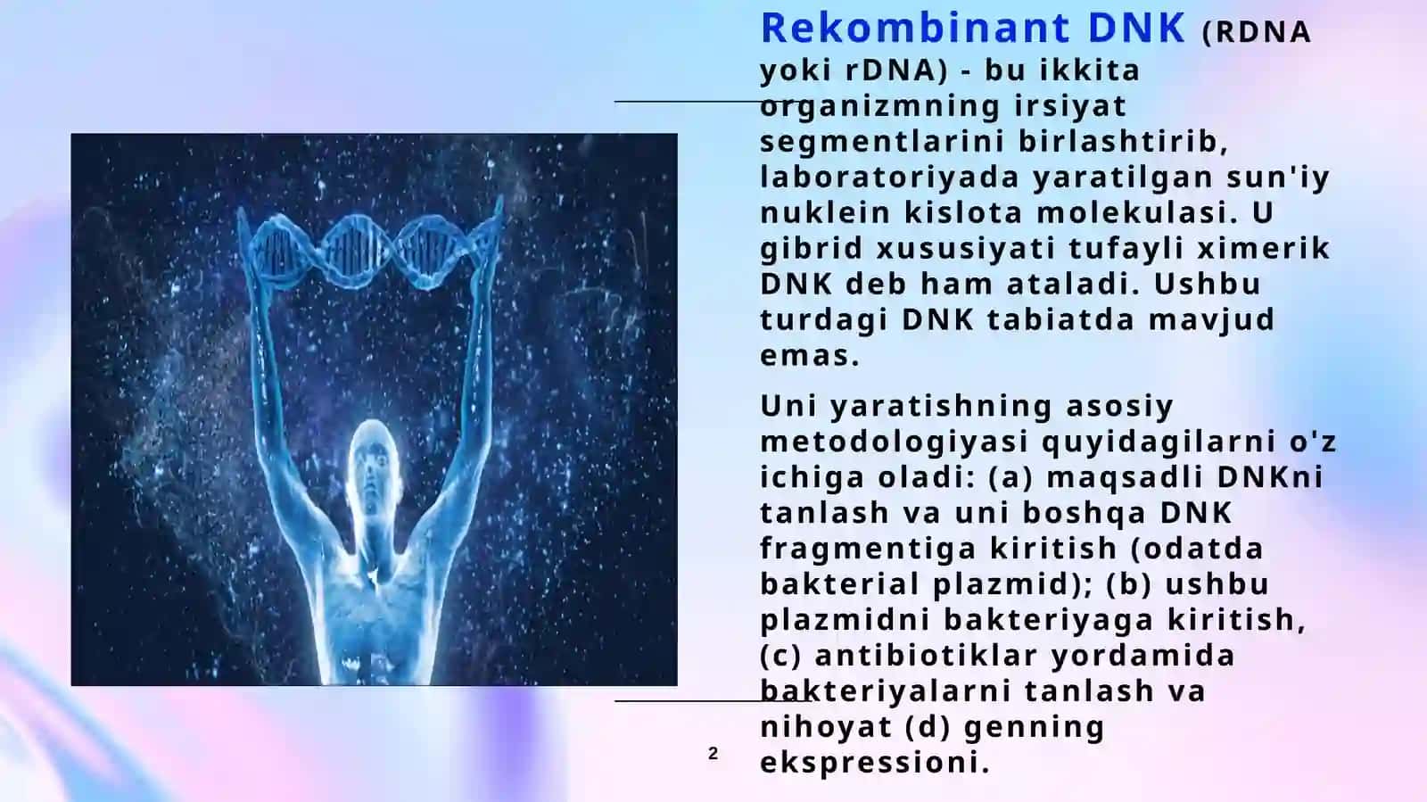 DNK texnologiyalarining tibbiyotda qo’llanilishi 2