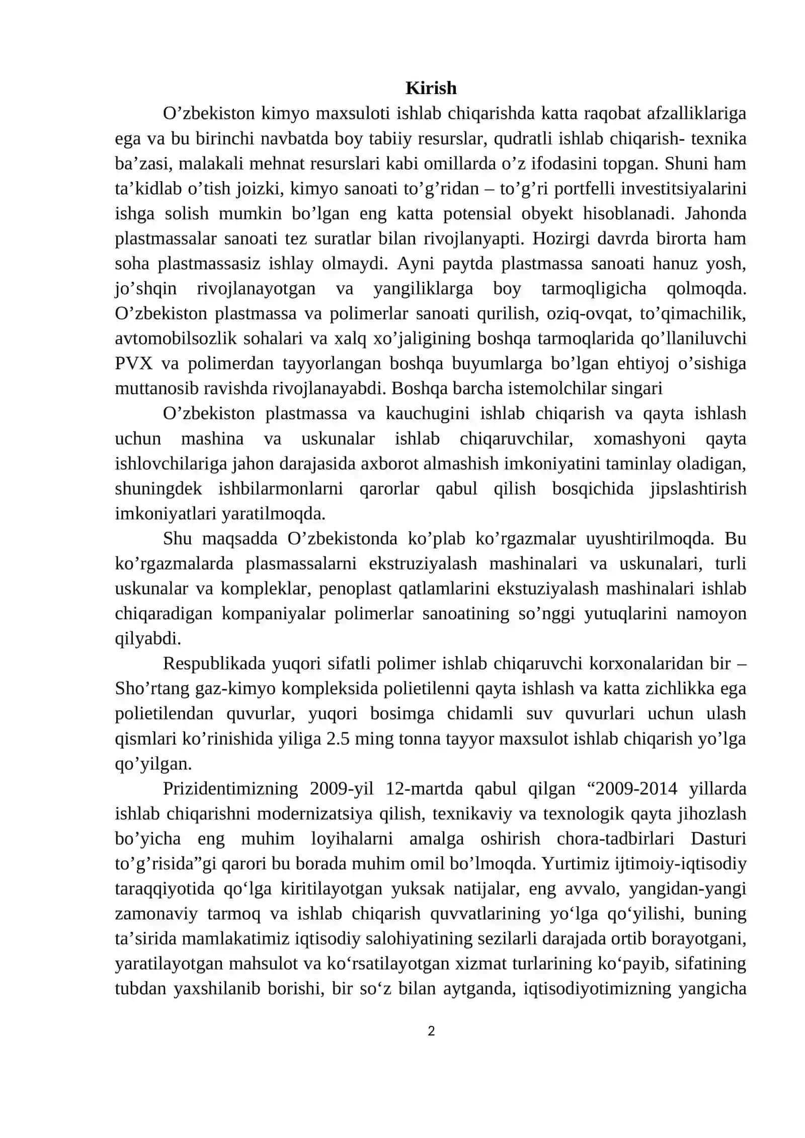 Yashik ishlab chiqarish. Diplom ishi. Kimyo sanoat 2