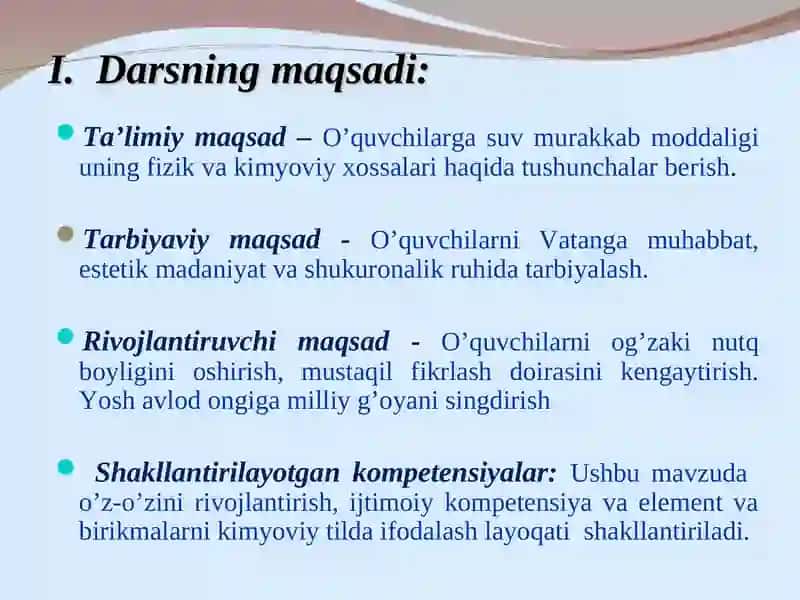 O'quvchilarga suv murakkab moddaligi 2