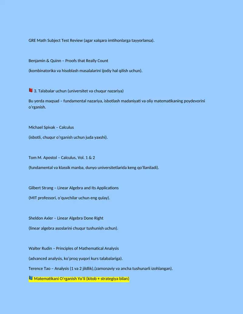 Oʻquv qoʻllanma rejasi 2