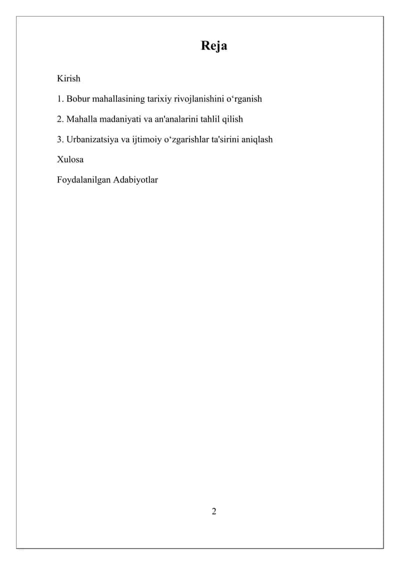 Bobur mahallasi tarixi 2