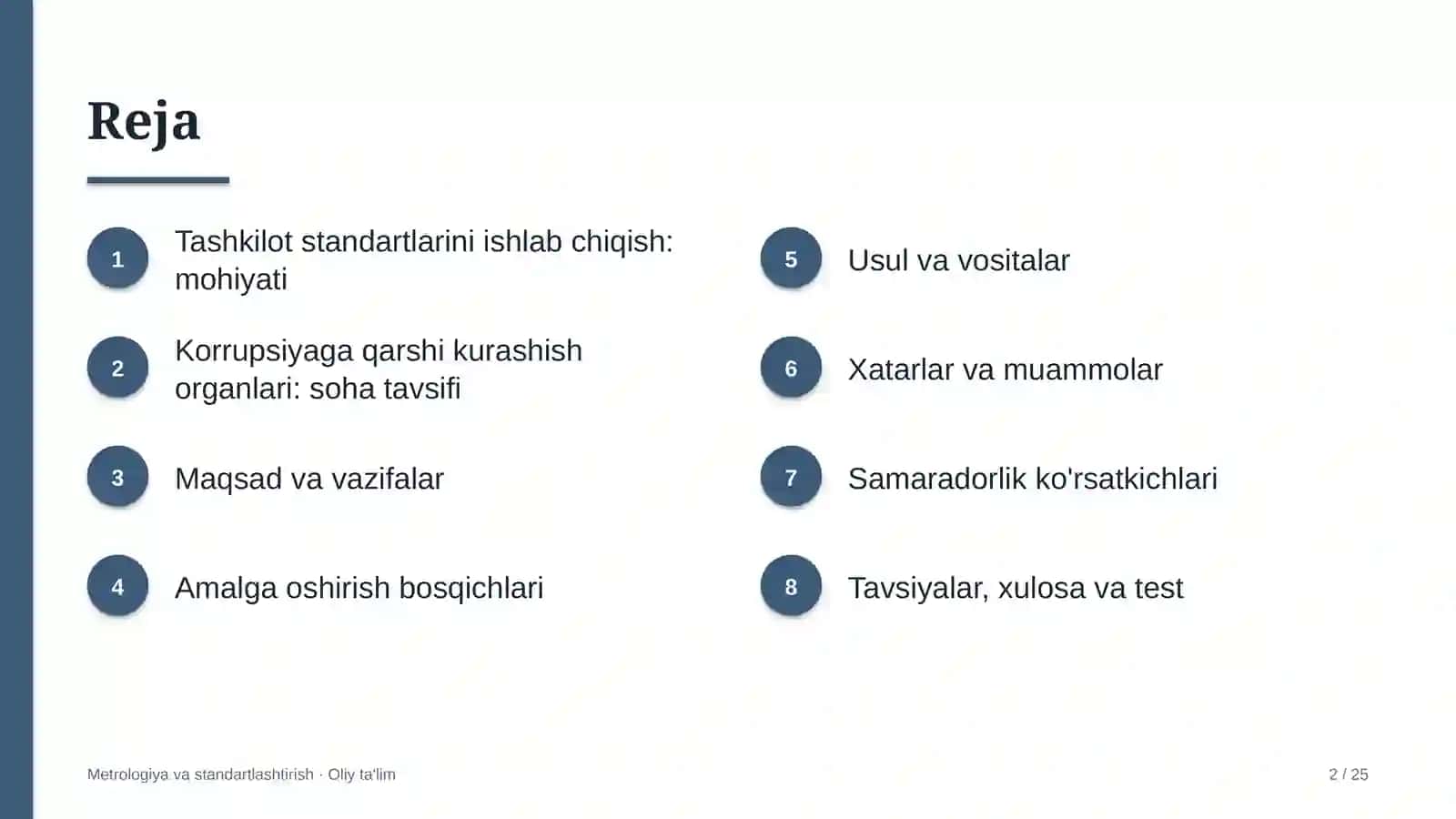 Korrupsiyaga qarshi kurashish organlarida tashkilot standartlarini ishlab chiqish 2