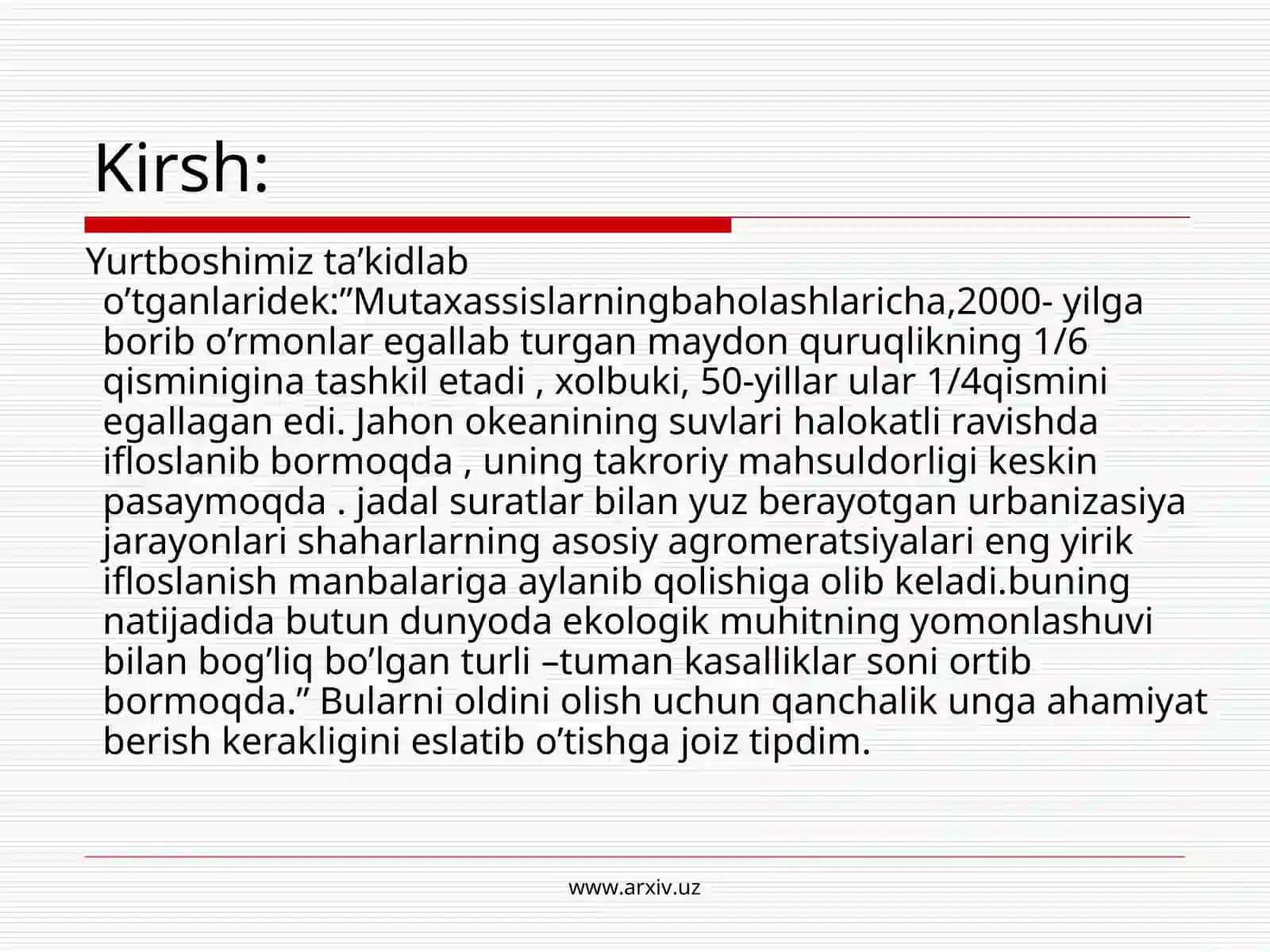 Urbanizasiya jarayonlari va ekologik muhit 2