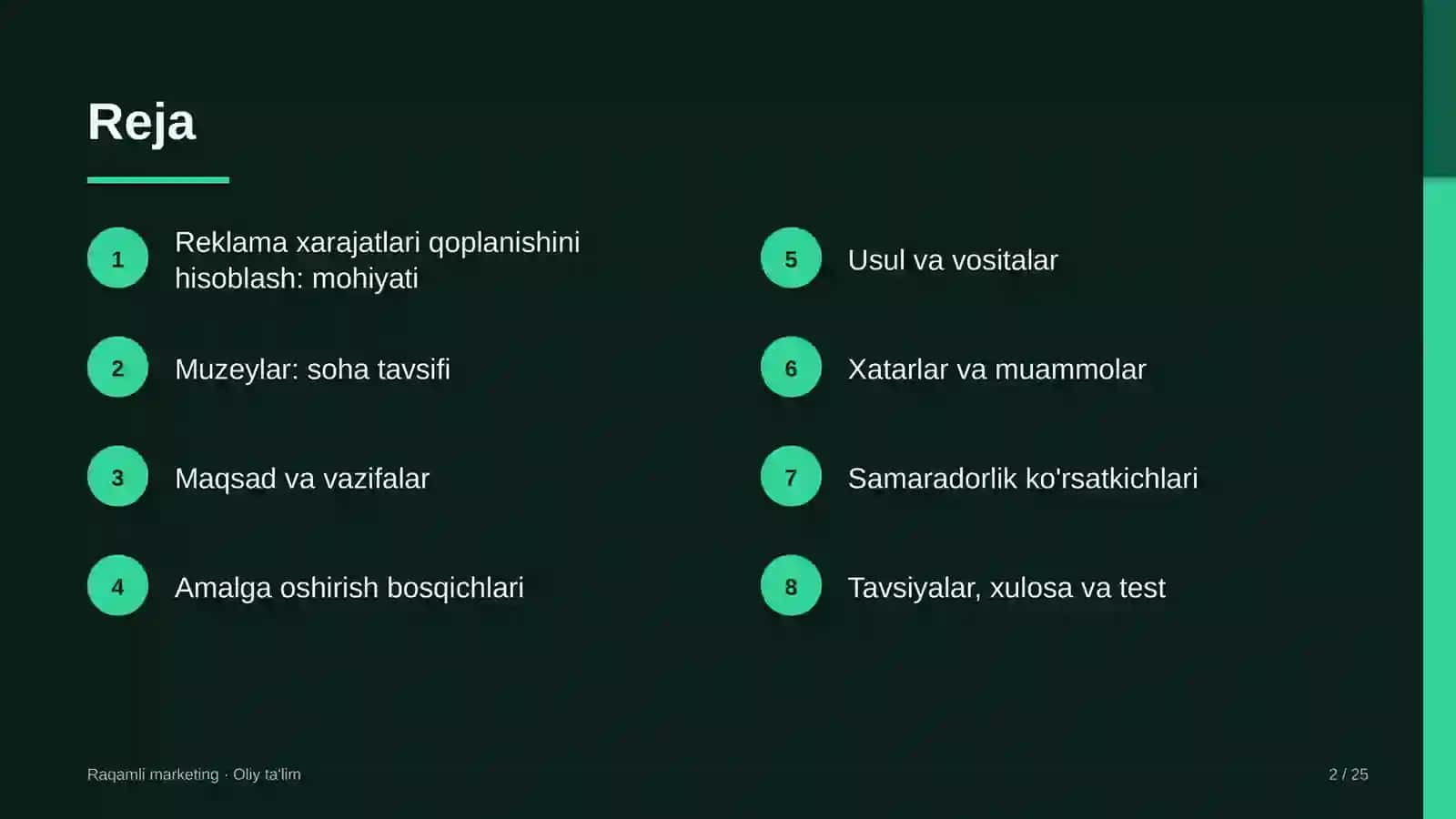 muzeylarda reklama xarajatlarining qoplanishini hisoblash 2063 2