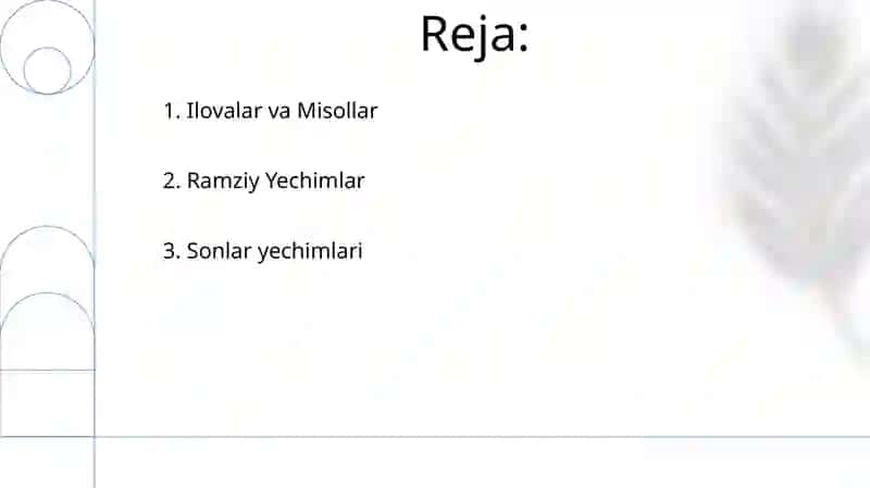 Mathcadda differensial tenglamalarga qo'yilgan tenglamalarni yechish 2