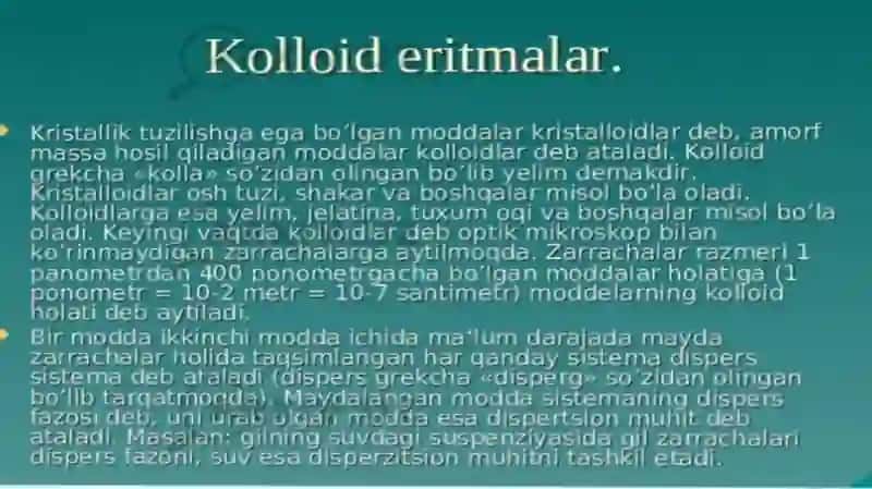 Kolloid eritmalar 2