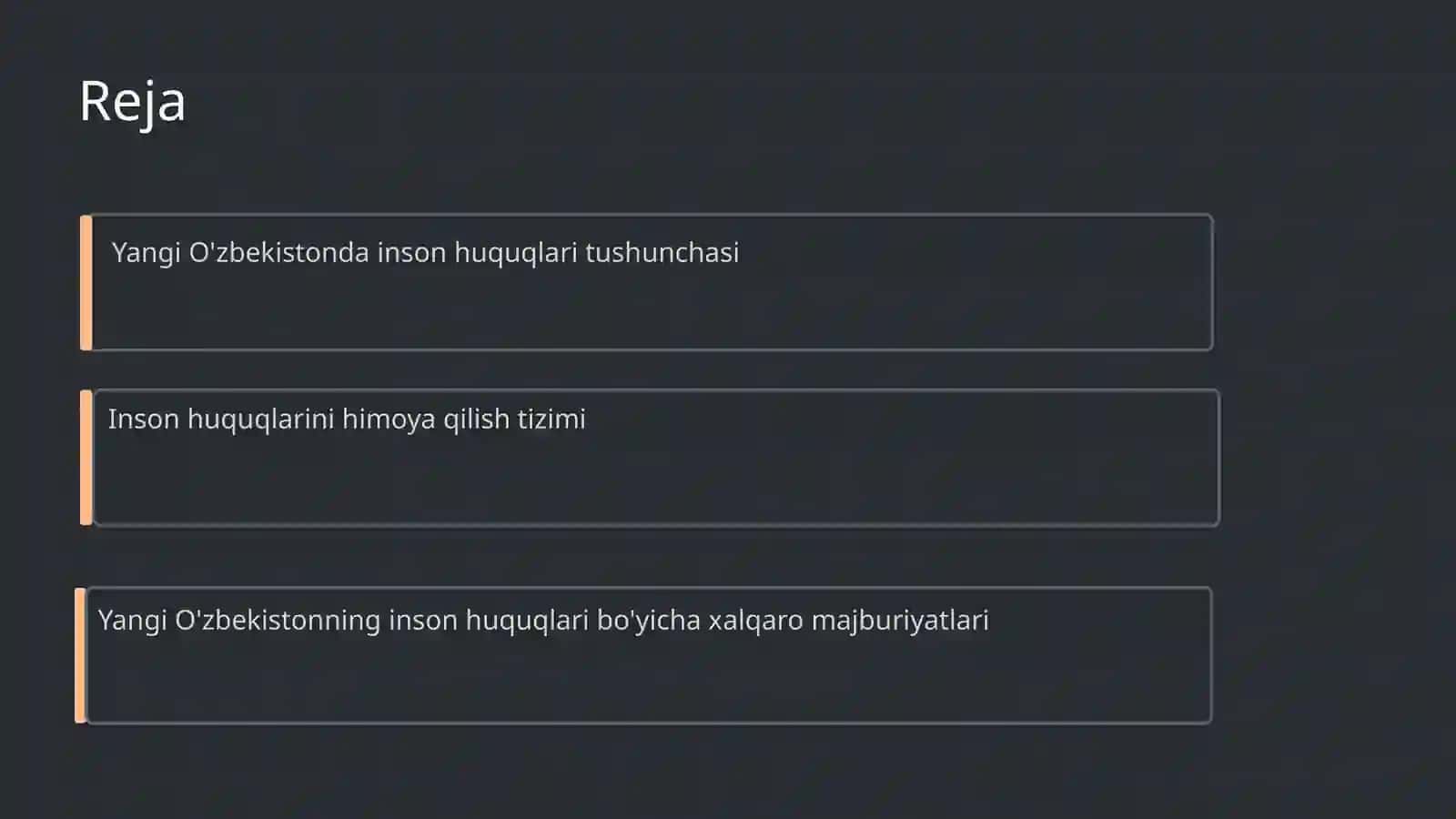 Yangi O'zbekistonda inson haq-huquqlari va erkinliklari kafolatining yaratilishi 2