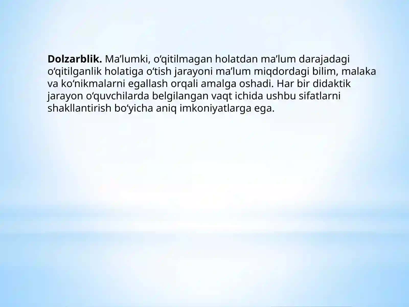 O'qitishning ta'lim-tarbiyaviy va rivojlantiruvchi vazifalari 2