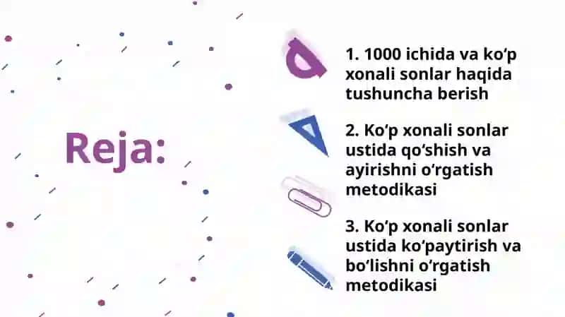 1000 ichida va koʻp xonali nomanfiy butun sonlar ustida arifmetik amallarni oʻrgatish metodikasi 2