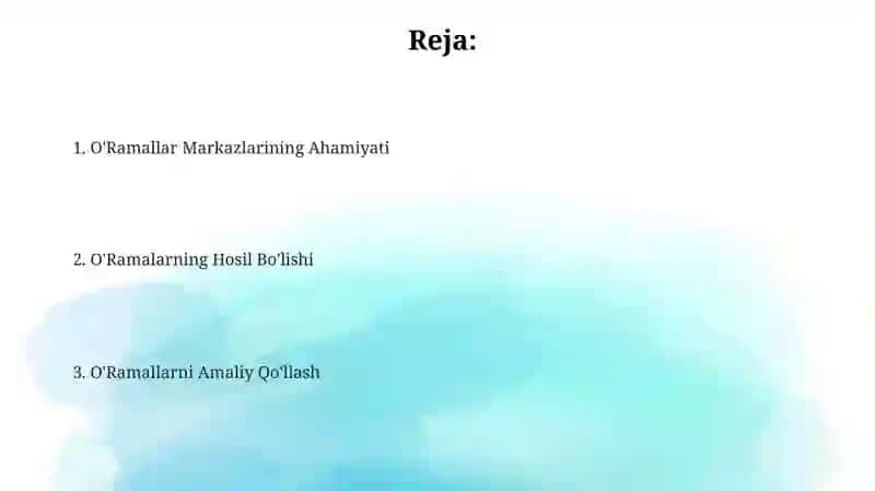 O'Ramallar Markazlarining Ahamiyati 2