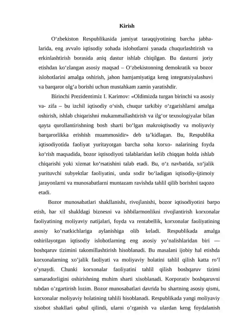 KORXONADA MOLIYAVIY NATIJALAR VA RENTABILLIK TAHLILI 2