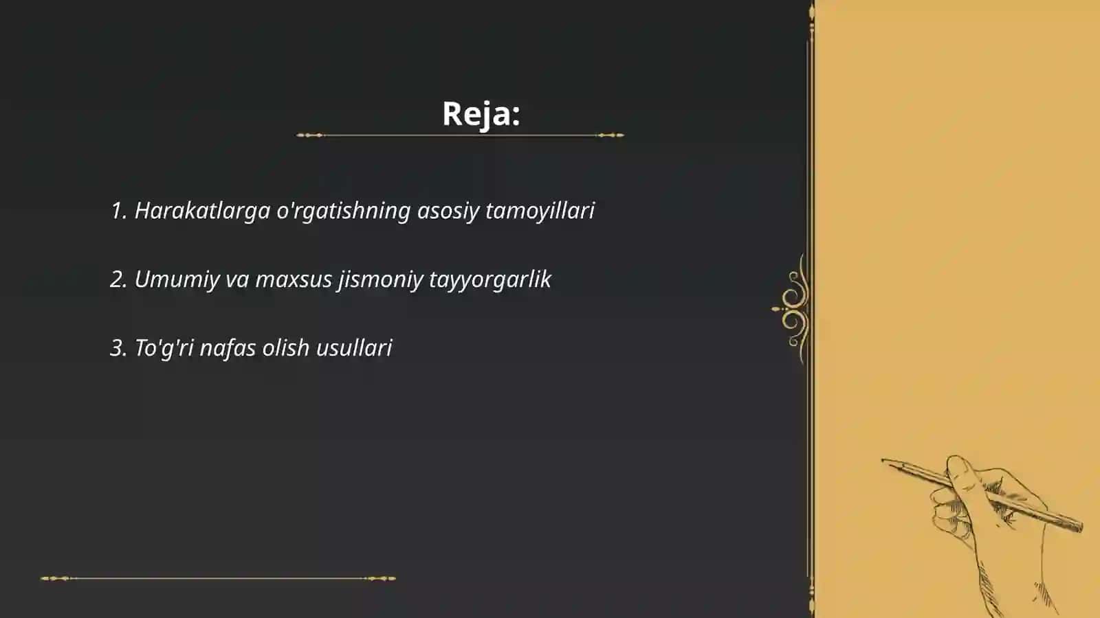 Harakatlarga o'rgatish bosqichlari 2