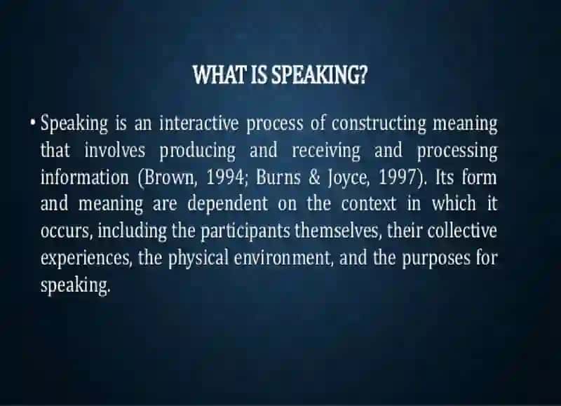 SPEAKING AS AN INTERACTIVE PROCESS 2