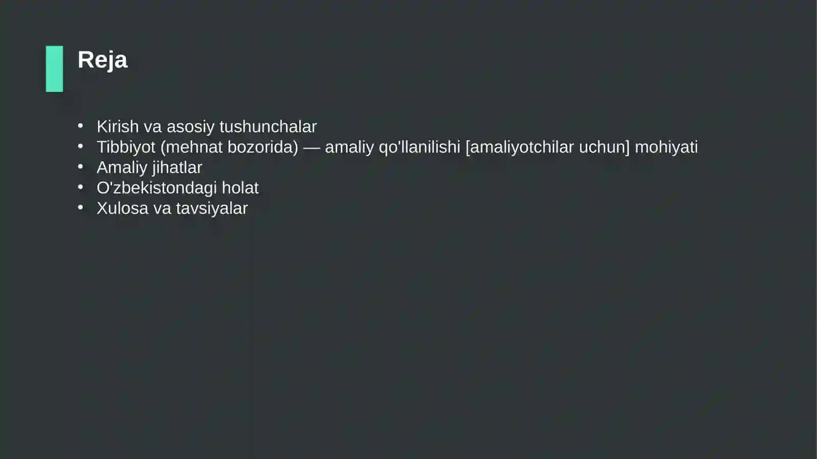Tibbiyot (mehnat bozorida) — amaliy qo'llanilishi [amaliyotchilar uchun] 2