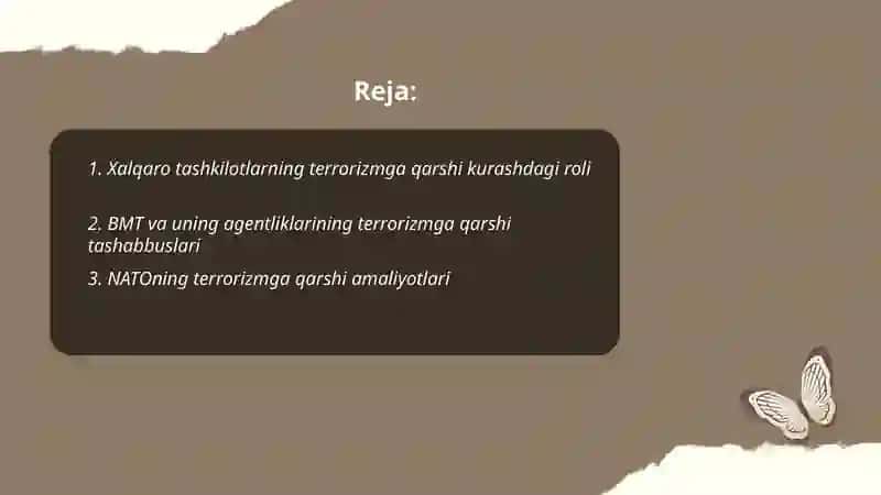 Xalqaro tashkilotlarning terrorizmga qarshi kurashining ahamiyati 2