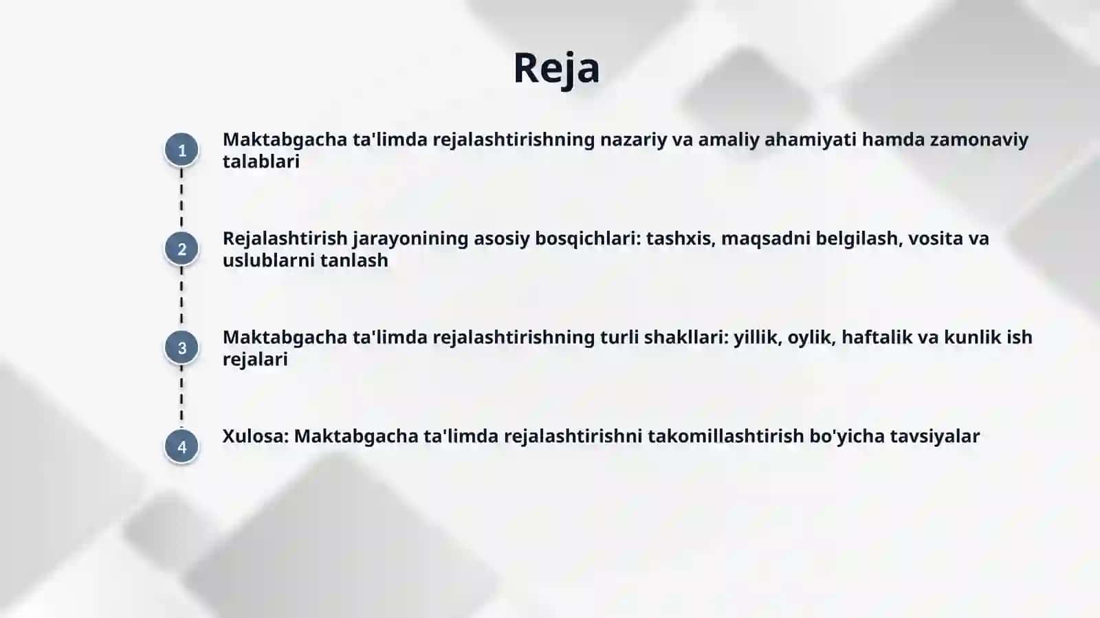Maktabgacha talim tashkilotida rejalashtirishning asosiy bosqichlari va turlari 2