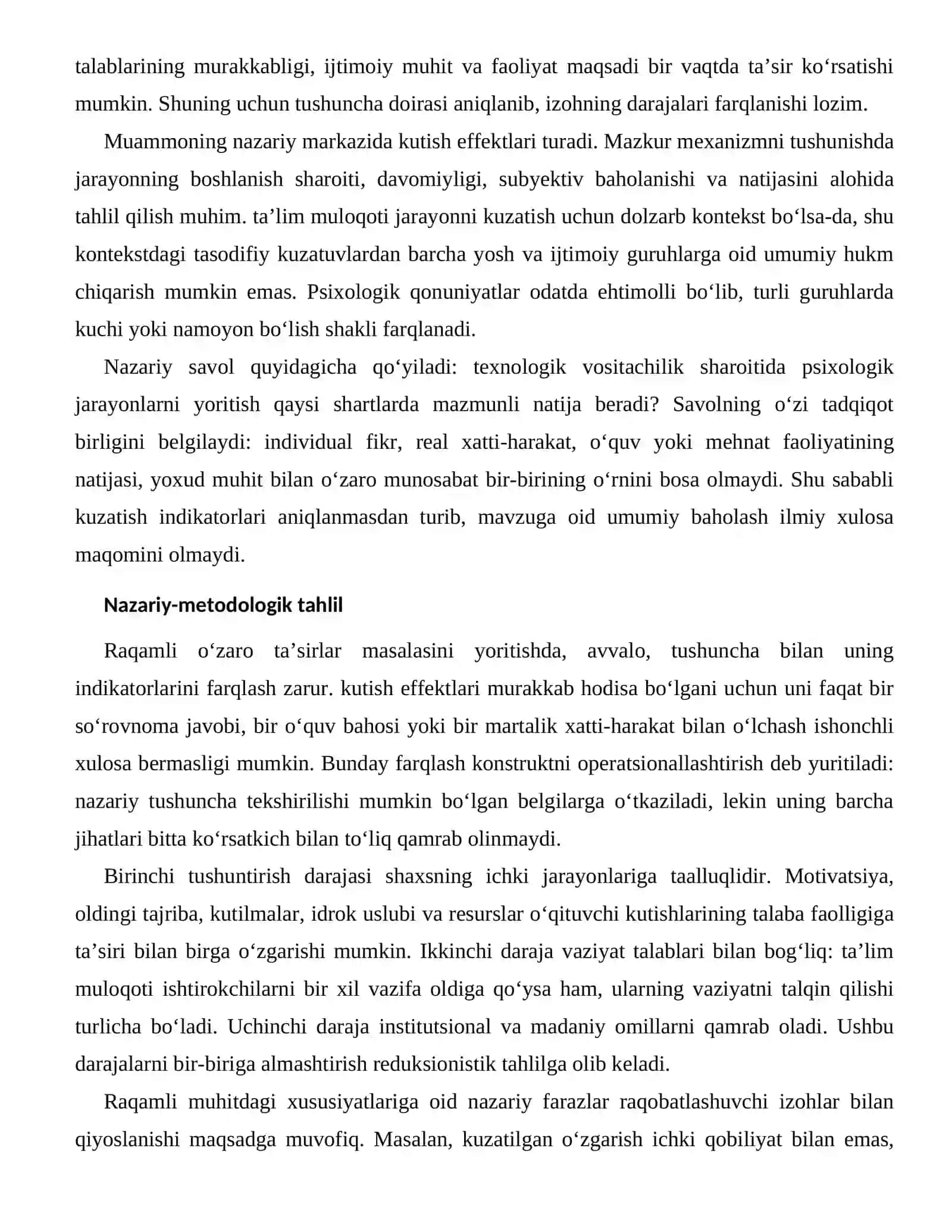O‘QITUVCHI KUTISHLARINING TALABA FAOLLIGIGA TA’SIRI - RAQAMLI MUHITDAGI XUSUSIYATLARI 2