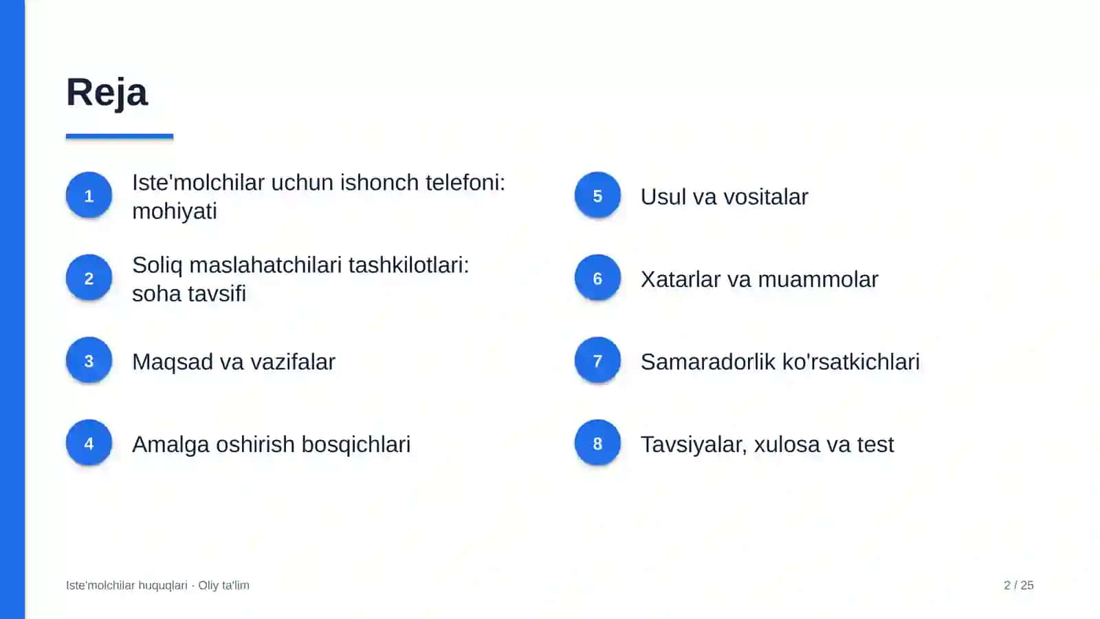 soliq maslahatchilari tashkilotlarida iste'molchilarga ishonch telefoni xizmatini yo'lga qo'yish 9948 2