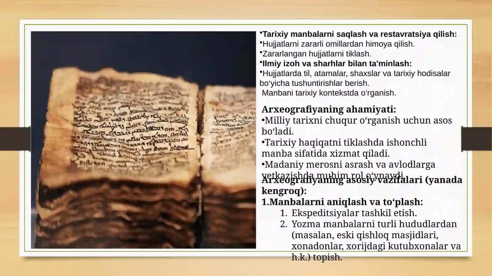 Arxeografiya va uning vazifalari 2