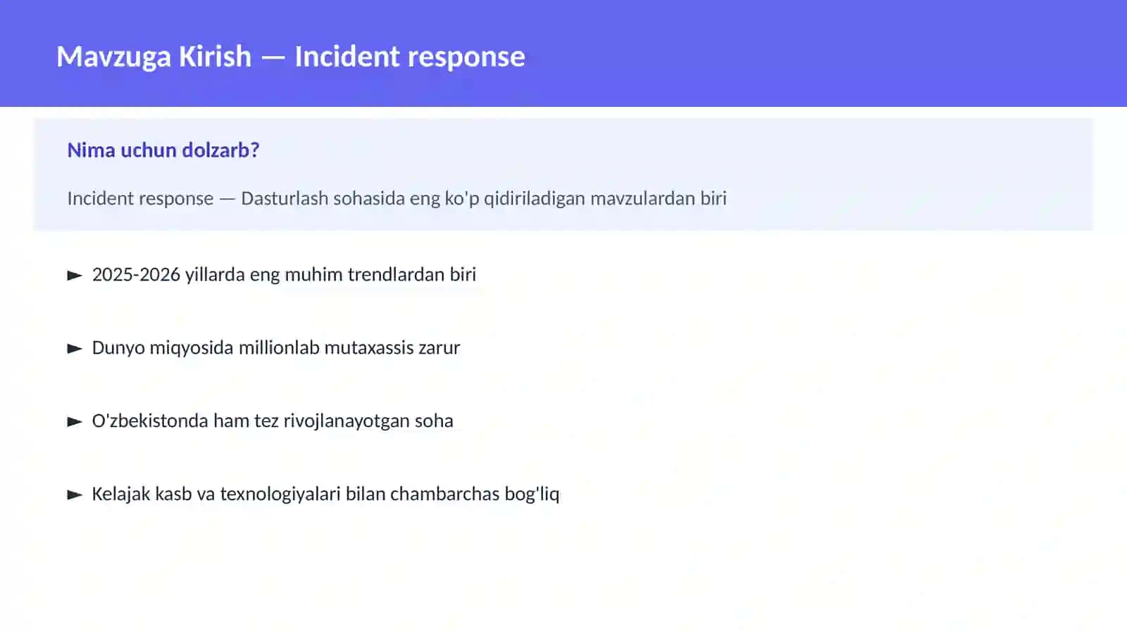 Incident response 2
