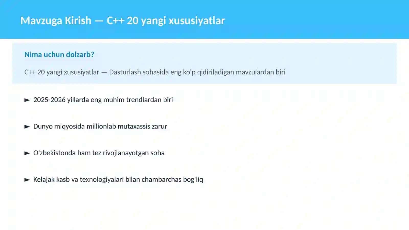C++ 20 yangi xususiyatlar 2