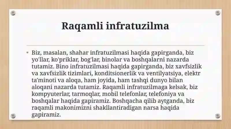 RAQAMLI INFRATUZILMA 2