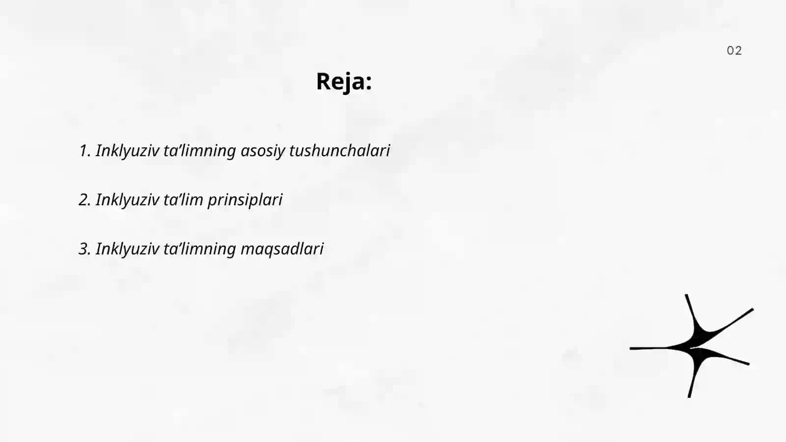 Inklyuziv ta’lim kurisining predmeti,ob’ekti prinsiplari, maqsad va vazifalari 2