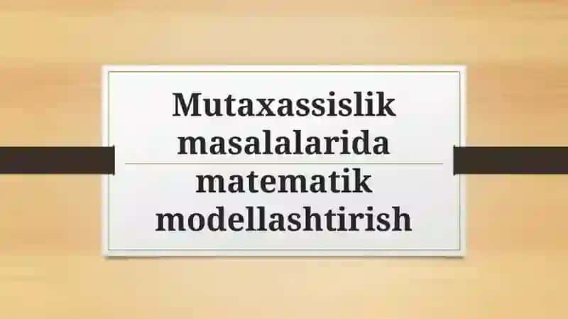 Matematik modelash 2
