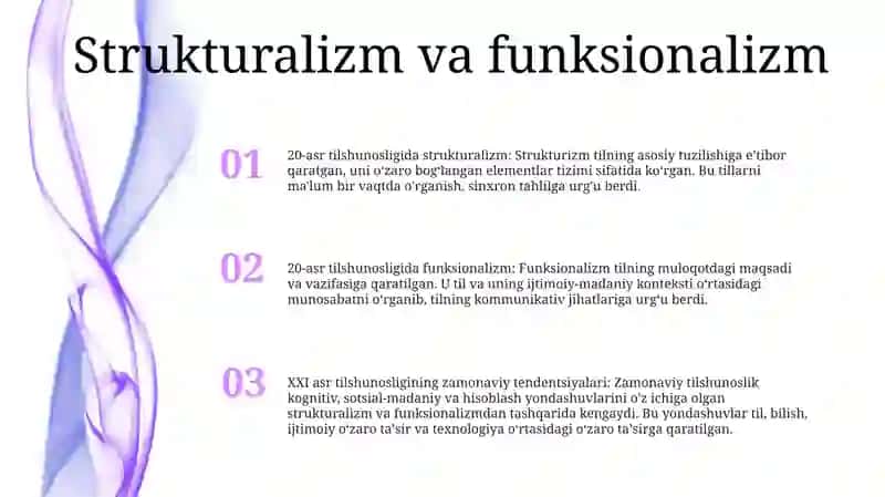 20 -21Asrlar Tilshunoslikning Zamonaviy Yo'Nalishlari 2