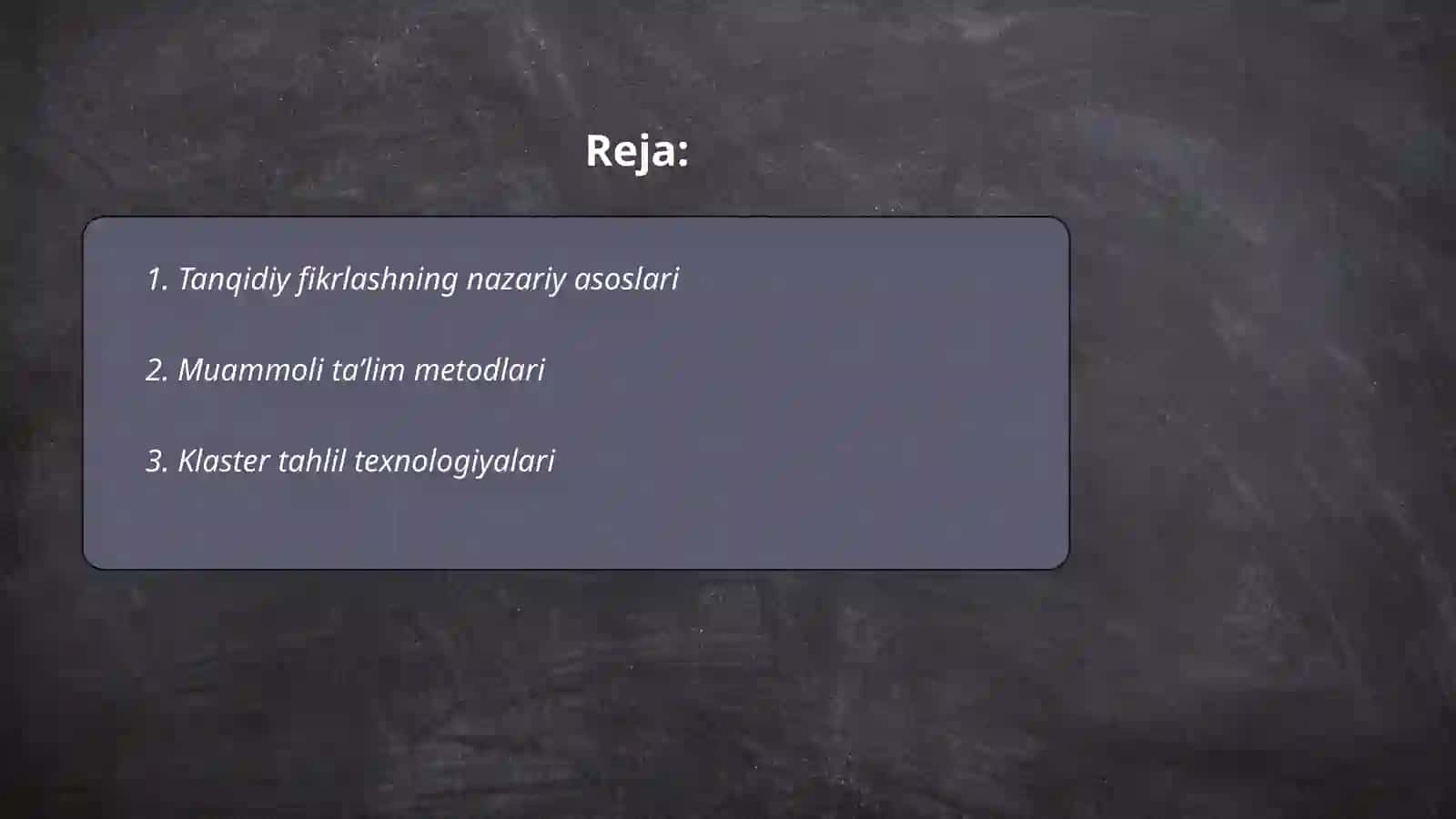 Tanqidiy fikrlashni rivojlantiruvchi ta’lim texnologiyalari 2