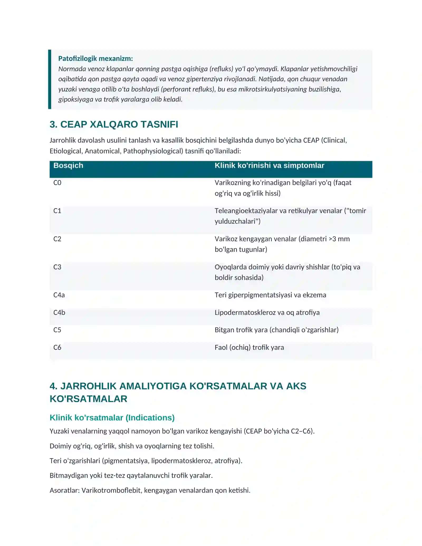 OYOQ VENALARI VARIKOZ KASALLIGIDA BAJARILADIGAN OPERATSIYALAR 2