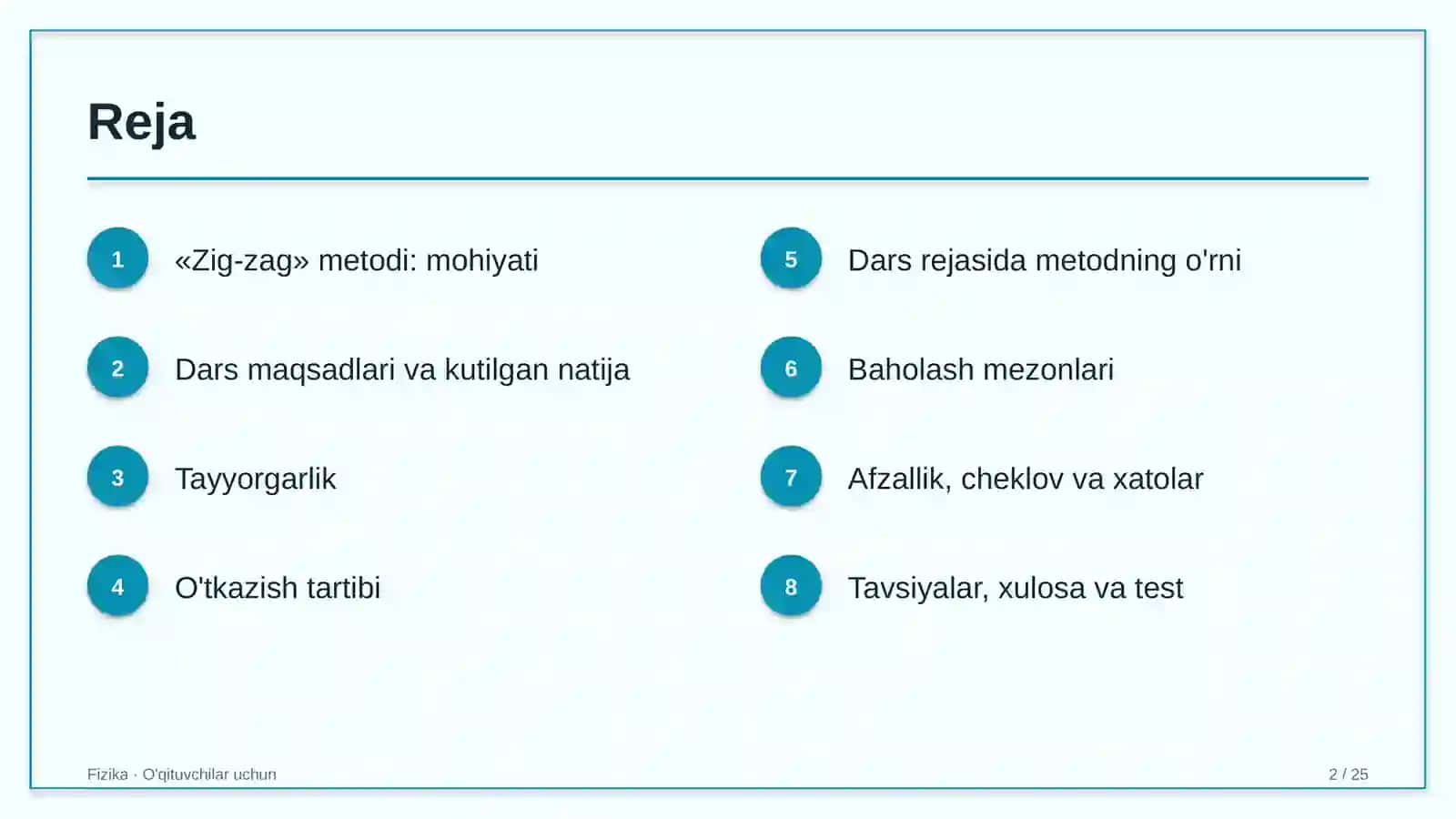 fizika darslarida zig zag metodidan foydalanish 2599 2