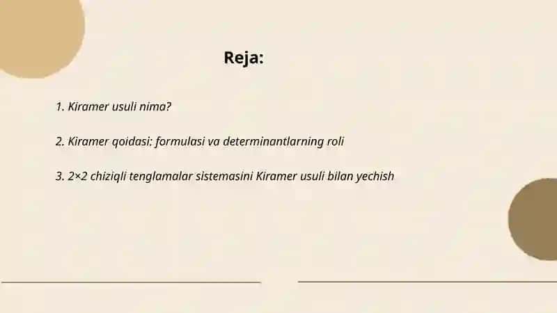 Kiramer usuli 2