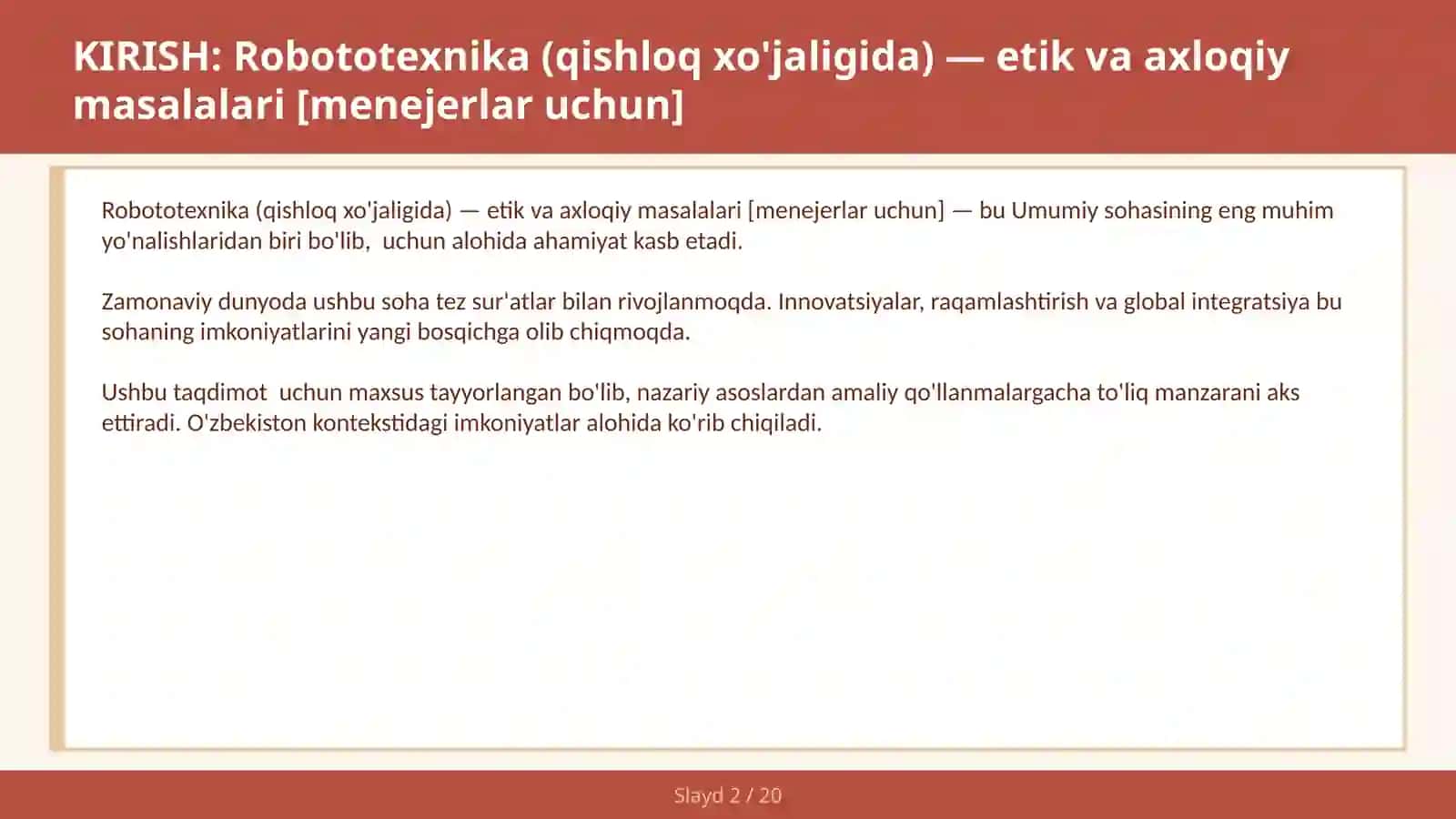 Robototexnika (qishloq xo'jaligida) — etik va axloqiy masalalari [menejerlar uchun] 2