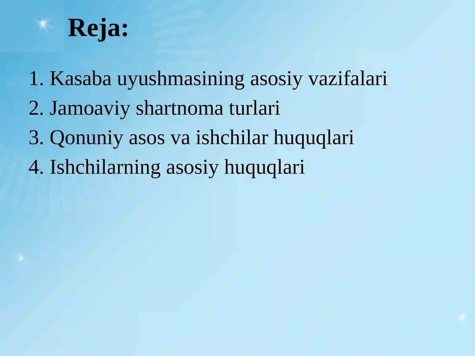 KASABA UYUSHMALARI VA JAMOAVIY SHARTNOMALAR 2