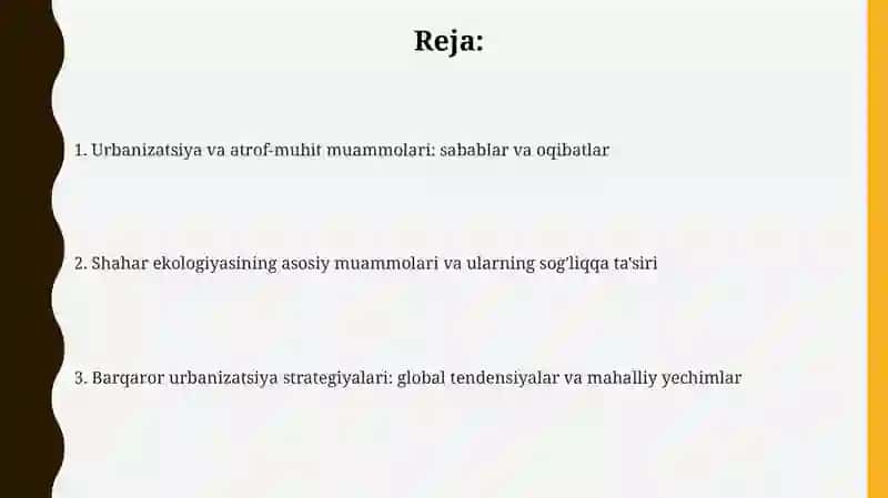 Urbanizatsiya va atrof-muhit muammolari 2