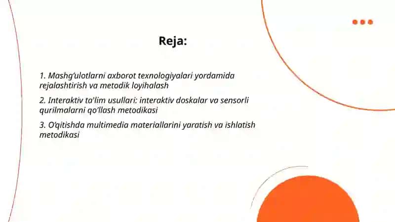 Axborot texnologiyalarini mashg‘ulotlarda qo‘llash metodikasi 2