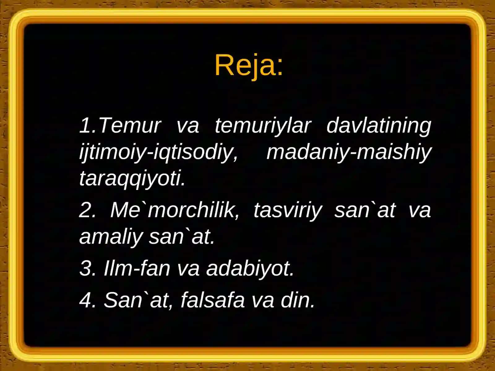 Temuriylar davrida madaniyatning rivojlanishi 2