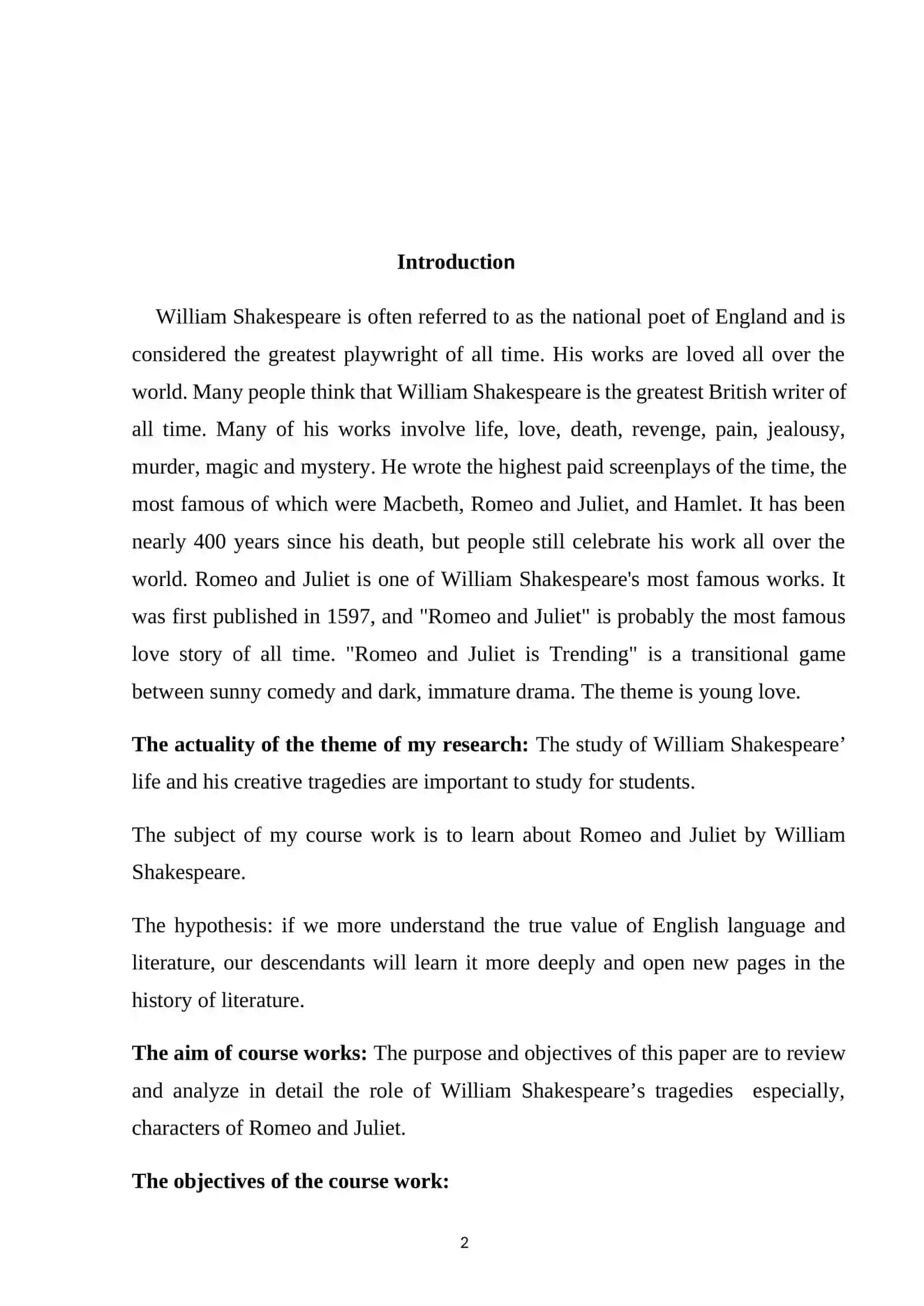 William Shakespeare's creative works 2