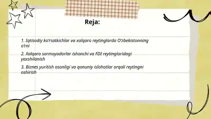 Oʻzbekiston Respublikasining xalqaro reyting va nufuzining ortib borishi 2