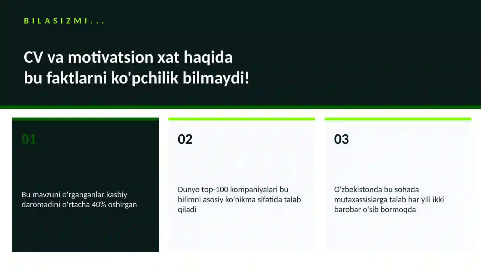 ADABIYOT VA YOZUV CV va motivatsion xat 2