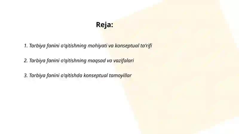 Tarbiya fanini oʻqitishning konseptual asoslari 2