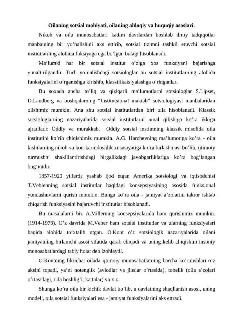 Nikoh va oila sotsiologiyasi 2