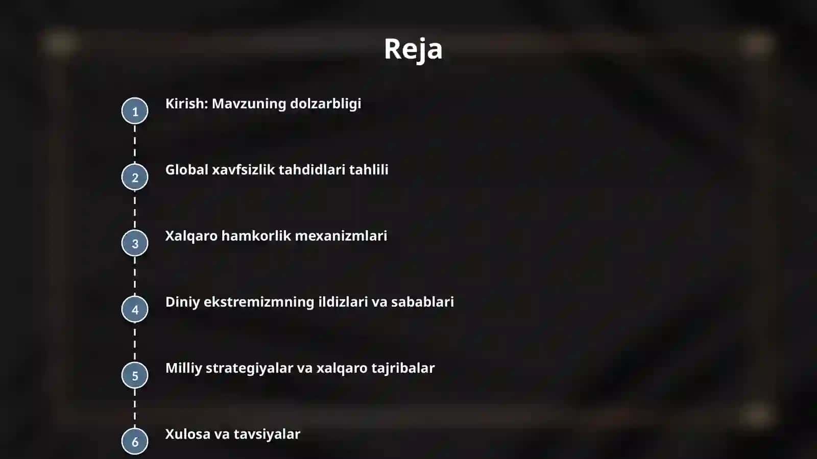 Dunyo hamjamiyatining diniy ekstremizm va terrorimzga qarshi kurash tajribasi. 2